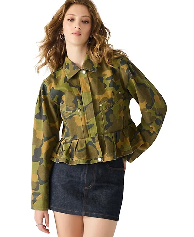Steve Madden Women's Sloane Peplum Long Sleeve Jacket
