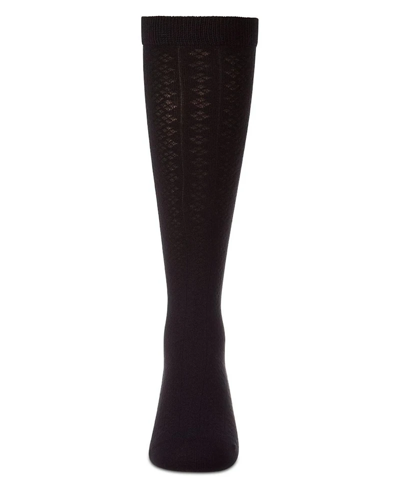 MeMoi Big Girls Diamond-Patterned Rayon Blend Knee Sock