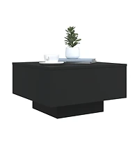 Coffee Table Black Engineered Wood Low Durable Coffee Table