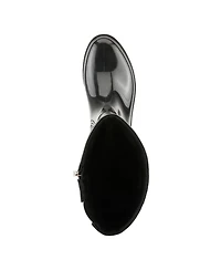 Spring Step Maiza Waterproof Quilted Rain Boots with Faux Fur Lining and Zipper Closure