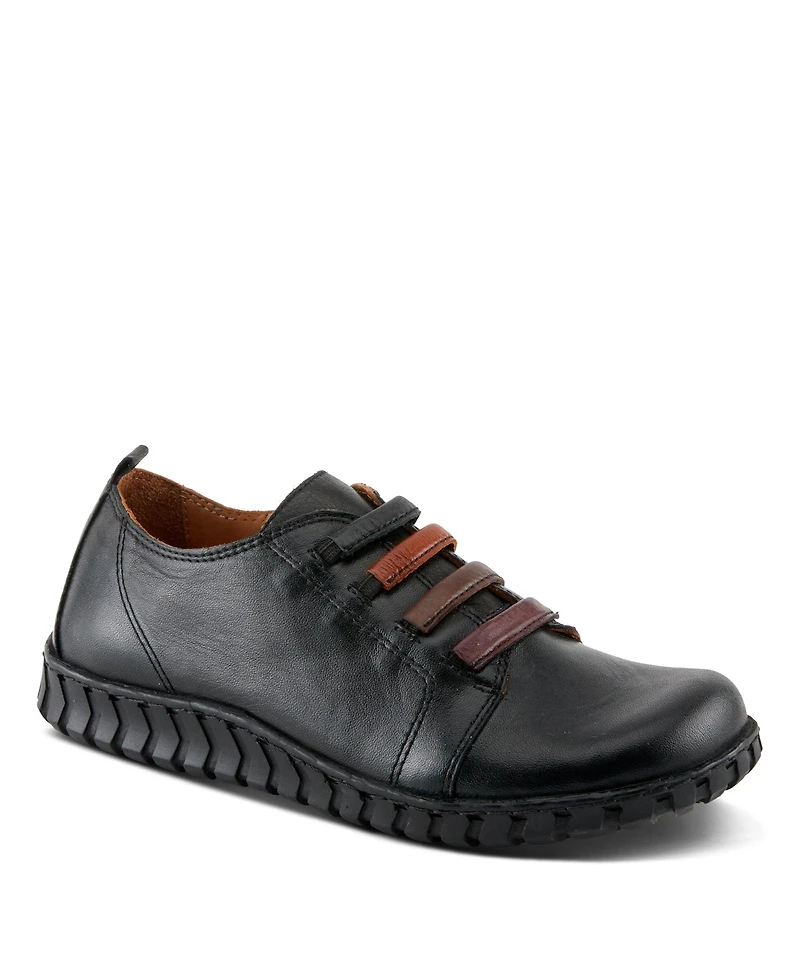 Spring Step Emmalina Leather Slip-On Shoe with Removable Insole and No-Tie Elastic Laces
