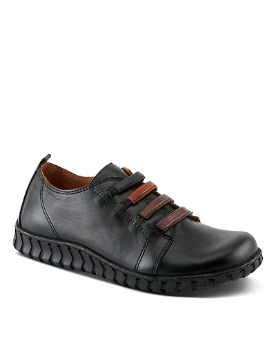 Spring Step Emmalina Leather Slip-On Shoe with Removable Insole and No-Tie Elastic Laces