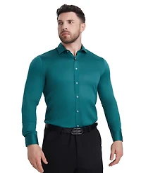 Perry Ellis Solid Sateen Slim Fit Dress Shirt