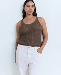 Mango Women's Straps Crochet Top