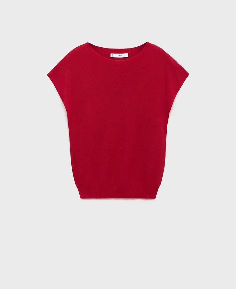 Mango Women's Short-Sleeved Fine-Knit Sweater