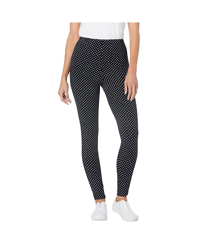 Woman Within Plus Stretch Cotton Printed Legging