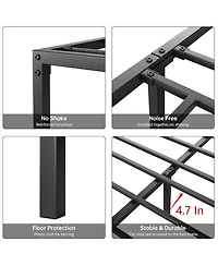 Inch Bed Frame No Box Spring Needed, Heavy Duty Metal Platform Bed Frame Size for Bedroom Easy Assembly, Noise Free, Black