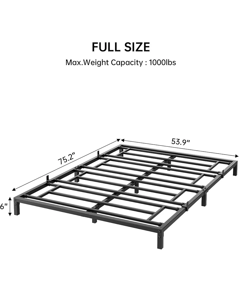 Inch Full Bed Frame No Box Spring Needed, Heavy Duty Metal Platform Bed Frame Full Size for Bedroom Easy Assembly, Noise Free, Black