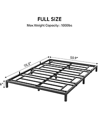 Inch Full Bed Frame No Box Spring Needed, Heavy Duty Metal Platform Bed Frame Full Size for Bedroom Easy Assembly, Noise Free, Black