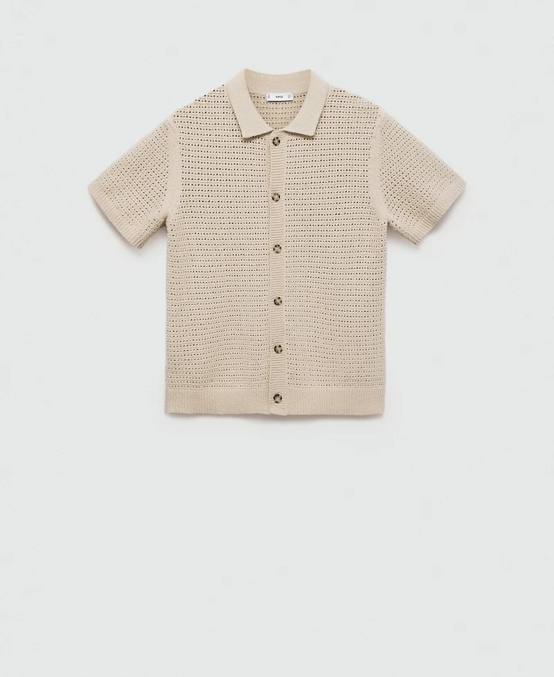Mango Men's Openwork Knitted Shirt