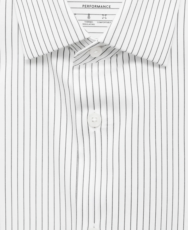 Mango Men's Regular-Fit Striped Cotton Shirt