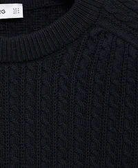 Mango Men's Cotton Braided Sweater