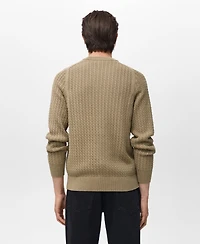 Mango Men's Cotton Braided Sweater