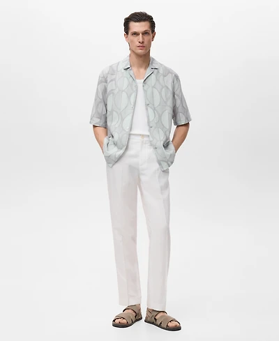 Mango Men's Printed Short-Sleeved Shirt