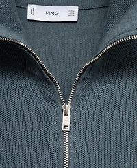 Mango Men's Microstructure Zipper Collar Sweater