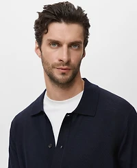 Mango Men's Merino Wool Cardigan