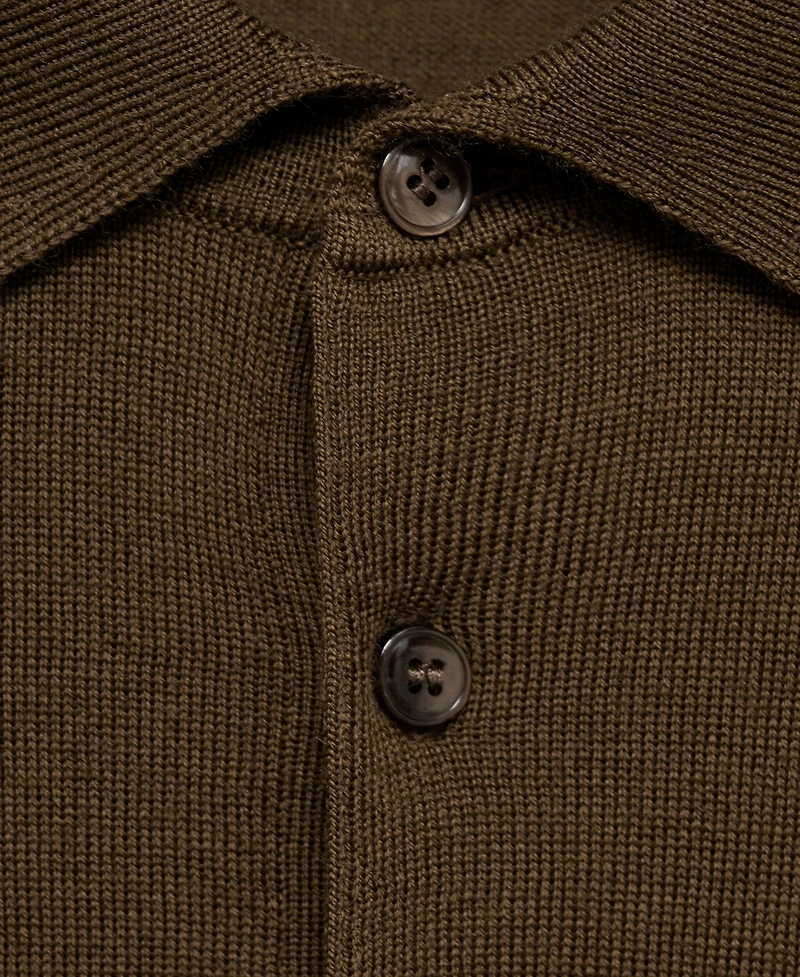 Mango Men's Wool Knitted Polo Sweater