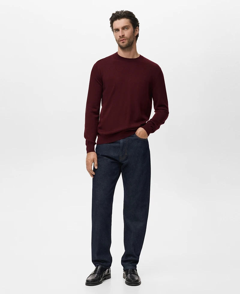 Mango Men's Wool Round-Neck Sweater