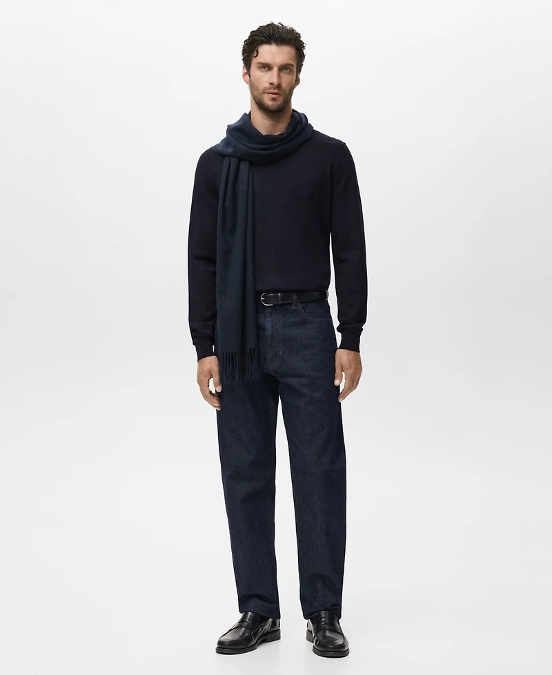 Mango Men's Wool Round-Neck Sweater