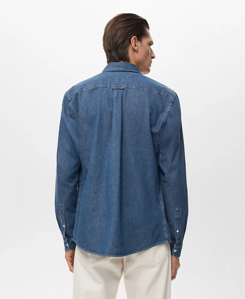 Mango Men's Regular Fit Denim Shirt