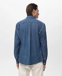 Mango Men's Regular Fit Denim Shirt