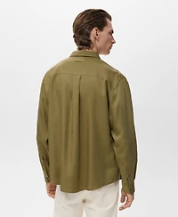 Mango Men's Lyocell Pocket Shirt