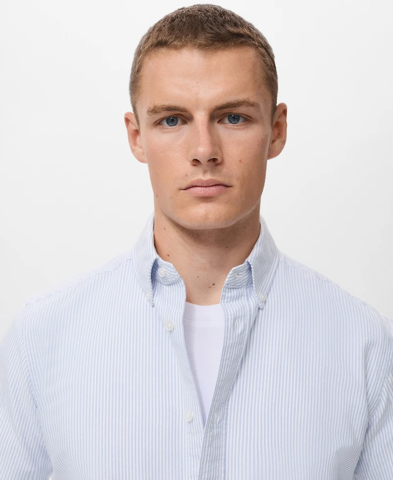 Mango Men's Cotton Kodak Striped Shirt