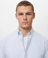 Mango Men's Cotton Kodak Striped Shirt