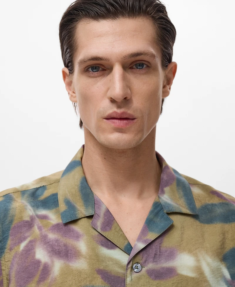 Mango Men's Printed Short-Sleeved Shirt