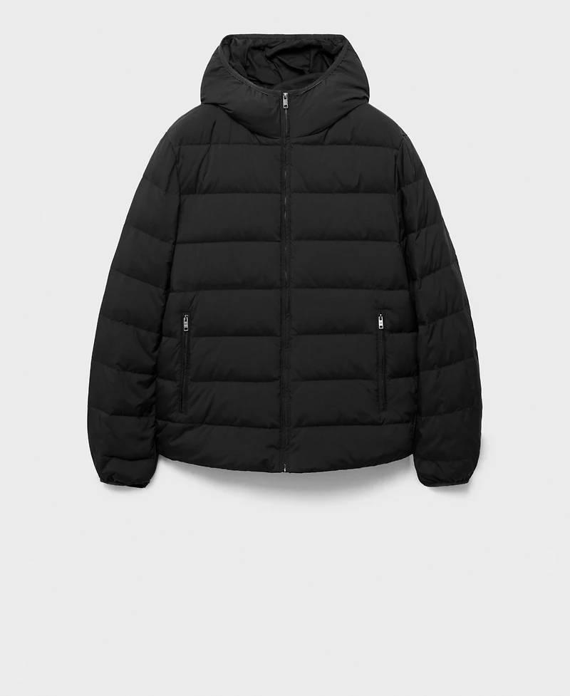 Mango Men's Feather Filling Quilted Jacket