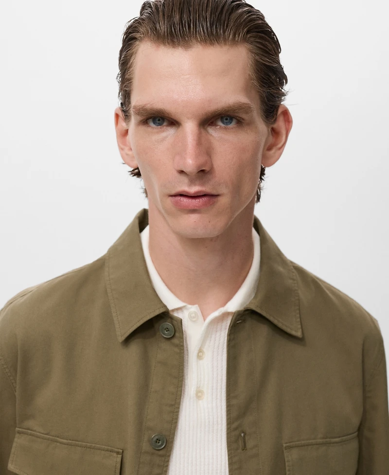 Mango Men's Pockets Lyocell Cotton Jacket