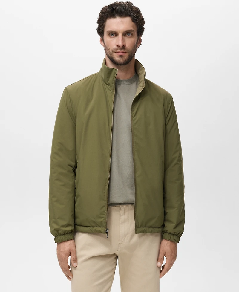 Mango Men's Quilted Water-Repellent Reversible Jacket