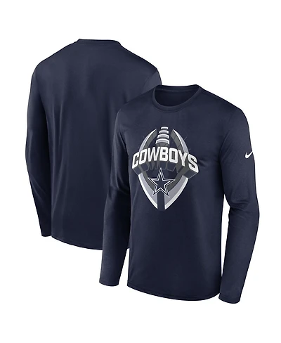 Nike Men's Navy Dallas Cowboys Primetime Legend Icon Performance Long Sleeve T-Shirt
