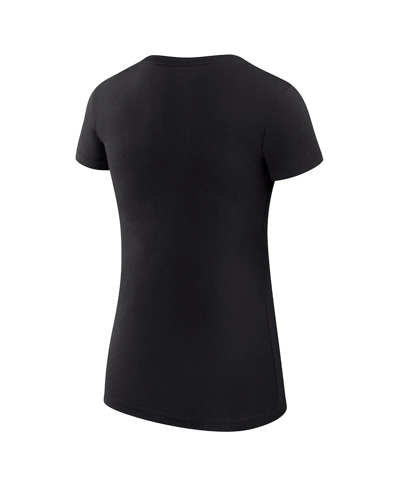 G-iii 4Her by Carl Banks Women's Black Kansas City Chiefs Super-Slim Fit Lightweight Subtle Football T-Shirt