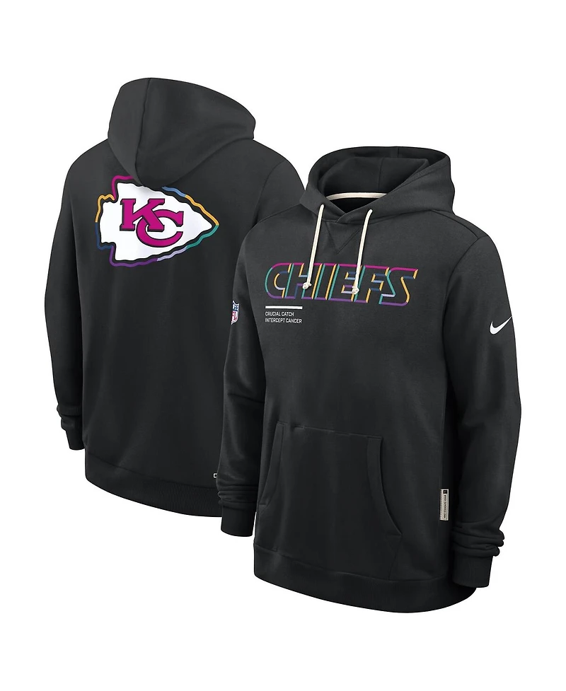 Nike Men's Black Kansas City Chiefs 2025 Nfl Crucial Catch Sideline Standard Issue Dri-fit Hoodie