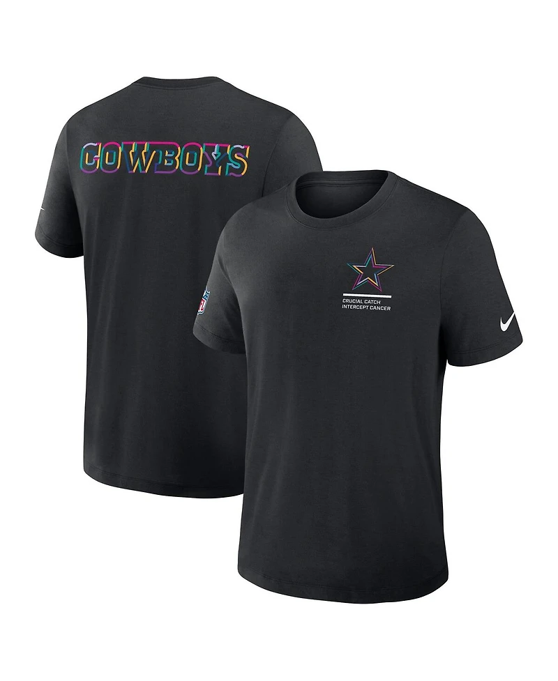 Nike Men's Black Dallas Cowboys 2025 Nfl Crucial Catch Tri-Blend Dri-fit T-Shirt