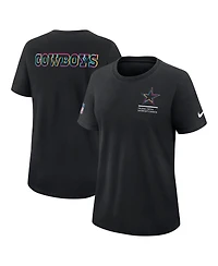 Nike Women's Black Dallas Cowboys 2025 Nfl Crucial Catch Tri-Blend Dri-fit T-Shirt