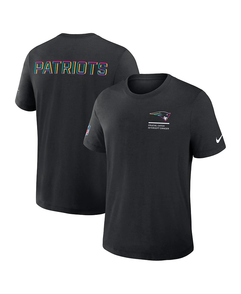 Nike Men's Black New England Patriots 2025 Nfl Crucial Catch Tri-Blend Dri-fit T-Shirt