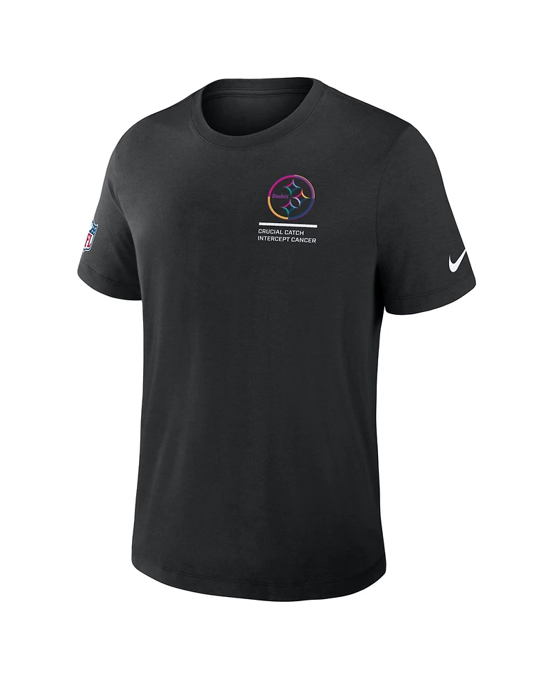Nike Men's Black Pittsburgh Steelers 2025 Nfl Crucial Catch Tri-Blend Dri-fit T-Shirt