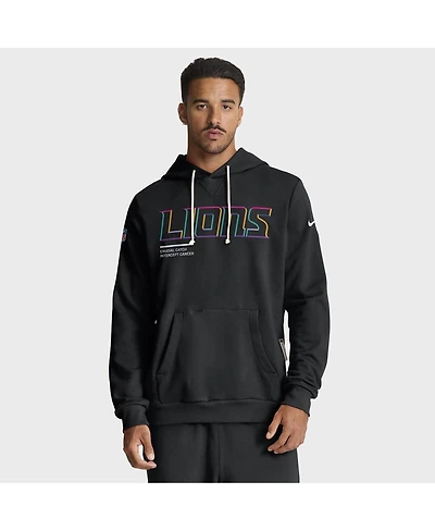 Nike Men's Black Detroit Lions 2025 Nfl Crucial Catch Sideline Standard Issue Dri-fit Hoodie