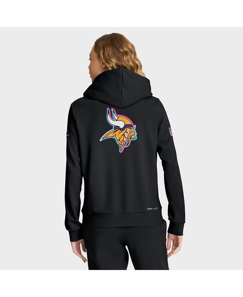 Nike Women's Black Minnesota Vikings 2025 Nfl Crucial Catch Sideline Standard Issue Dri-fit Hoodie