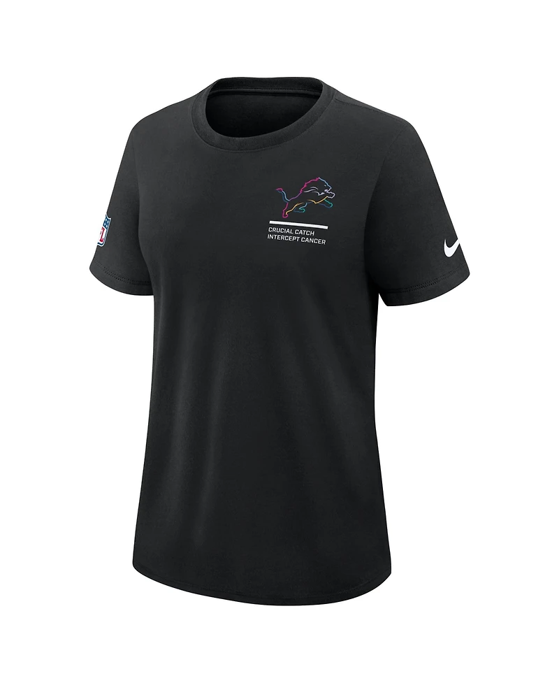 Nike Women's Black Detroit Lions 2025 Nfl Crucial Catch Tri-Blend Dri-fit T-Shirt