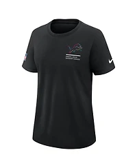 Nike Women's Black Detroit Lions 2025 Nfl Crucial Catch Tri-Blend Dri-fit T-Shirt