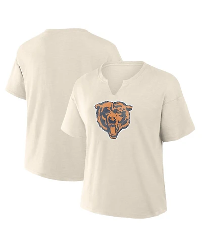 Fanatics Women's Cream Chicago Bears Trick Play Slub Boxy T-Shirt