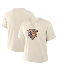 Fanatics Women's Cream Chicago Bears Trick Play Slub Boxy T-Shirt