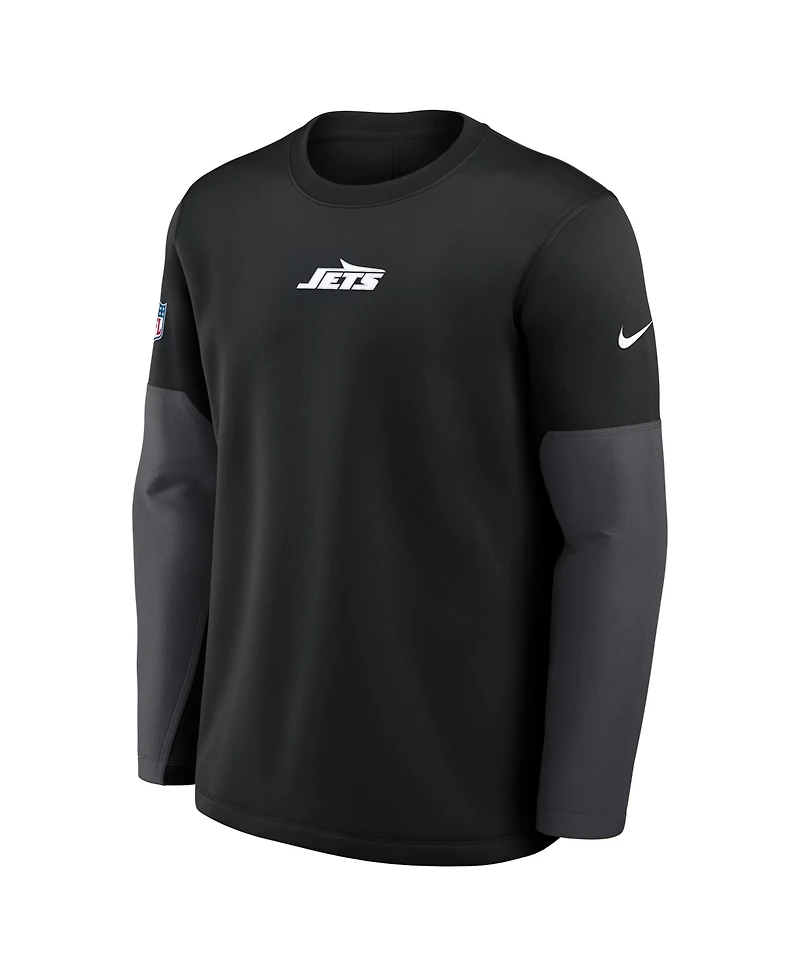 Nike Men's Black New York Jets Sideline Scripted to Win Performance Long Sleeve T-Shirt