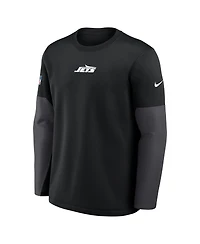 Nike Men's Black New York Jets Sideline Scripted to Win Performance Long Sleeve T-Shirt