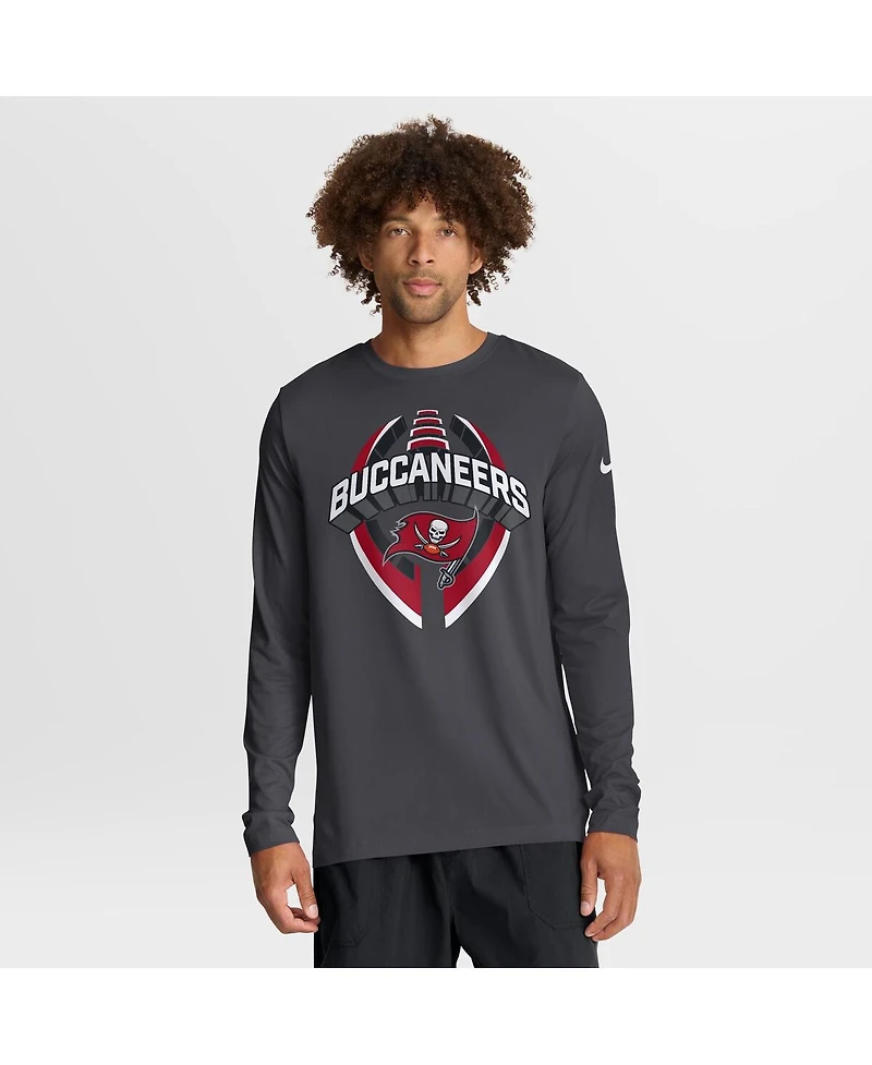 Nike Men's Anthracite Tampa Bay Buccaneers Primetime Legend Icon Performance Long Sleeve T-Shirt