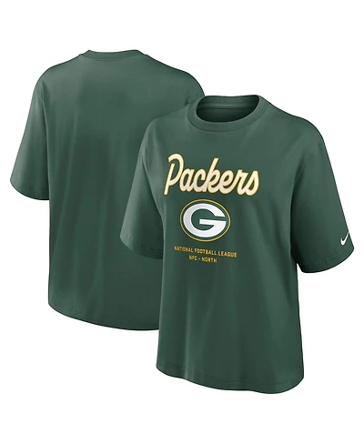 Nike Women's Green Bay Packers Essential Script Relaxed Boxy T-Shirt