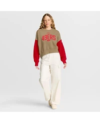 Nike Women's Tan San Francisco 49ers Oversized Rewind Pullover Sweatshirt